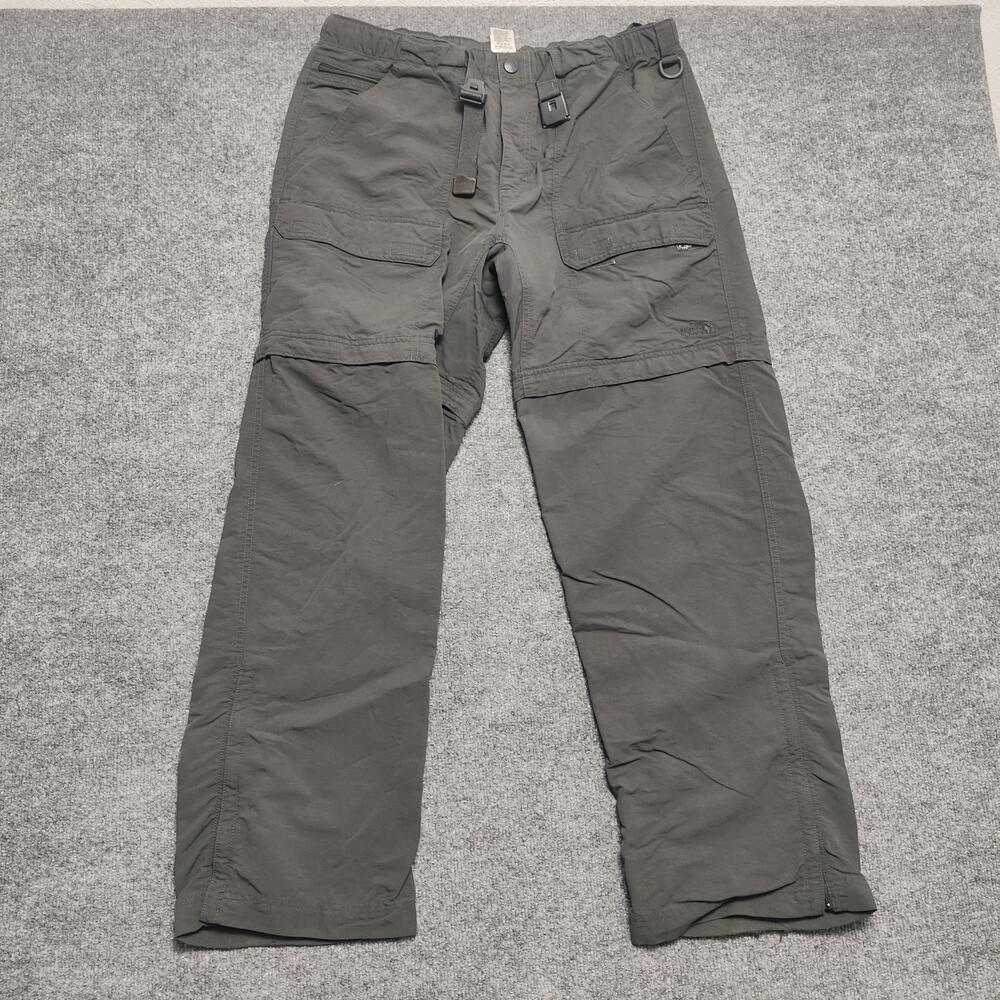 The North Face Pants Mens 36x30 Gray Convertible Cargo Belted Hiking Travel